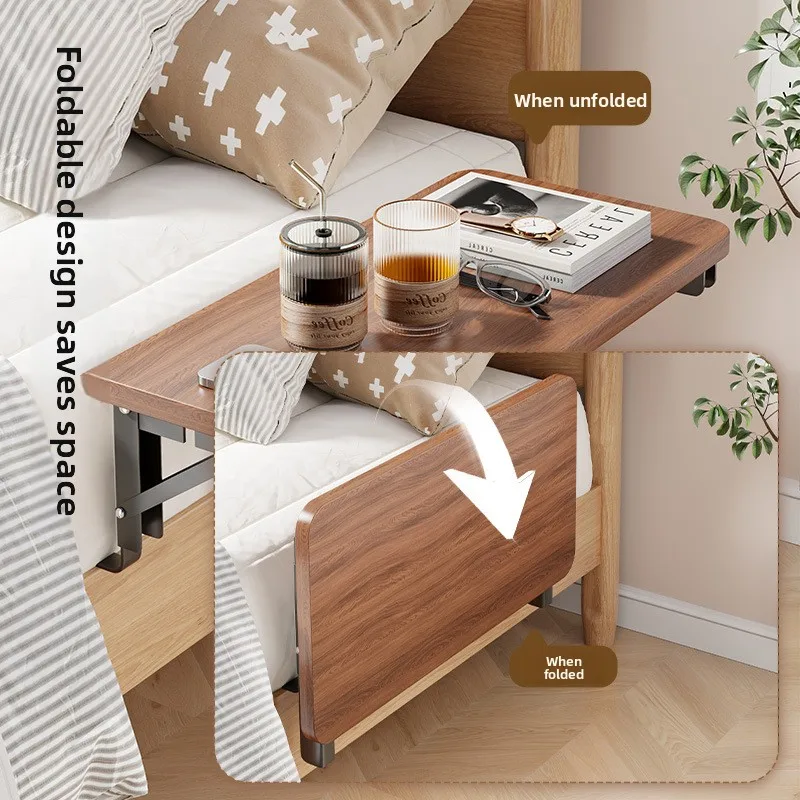 

Bedside Table Foldable Household Bedroom Bedside Shelf Small Side Few Storage Side Cabinet