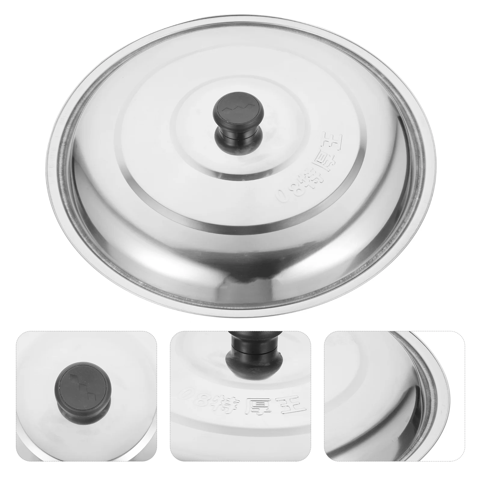 Couvercle de casserole en acier inoxydable 34 #   Couvercle rond de 33cm, fourniture de cuisine multifonction, canettes domestiques, couvercle de casserole, casseroles à soupe adaptées