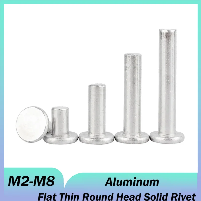 GB109 Aluminum Flat Thin Round Head Solid Rivet M2 M2.5 M3 M4 M5 M6 M8 Hand Percussion Punch Self-plugging Fixed Rivets