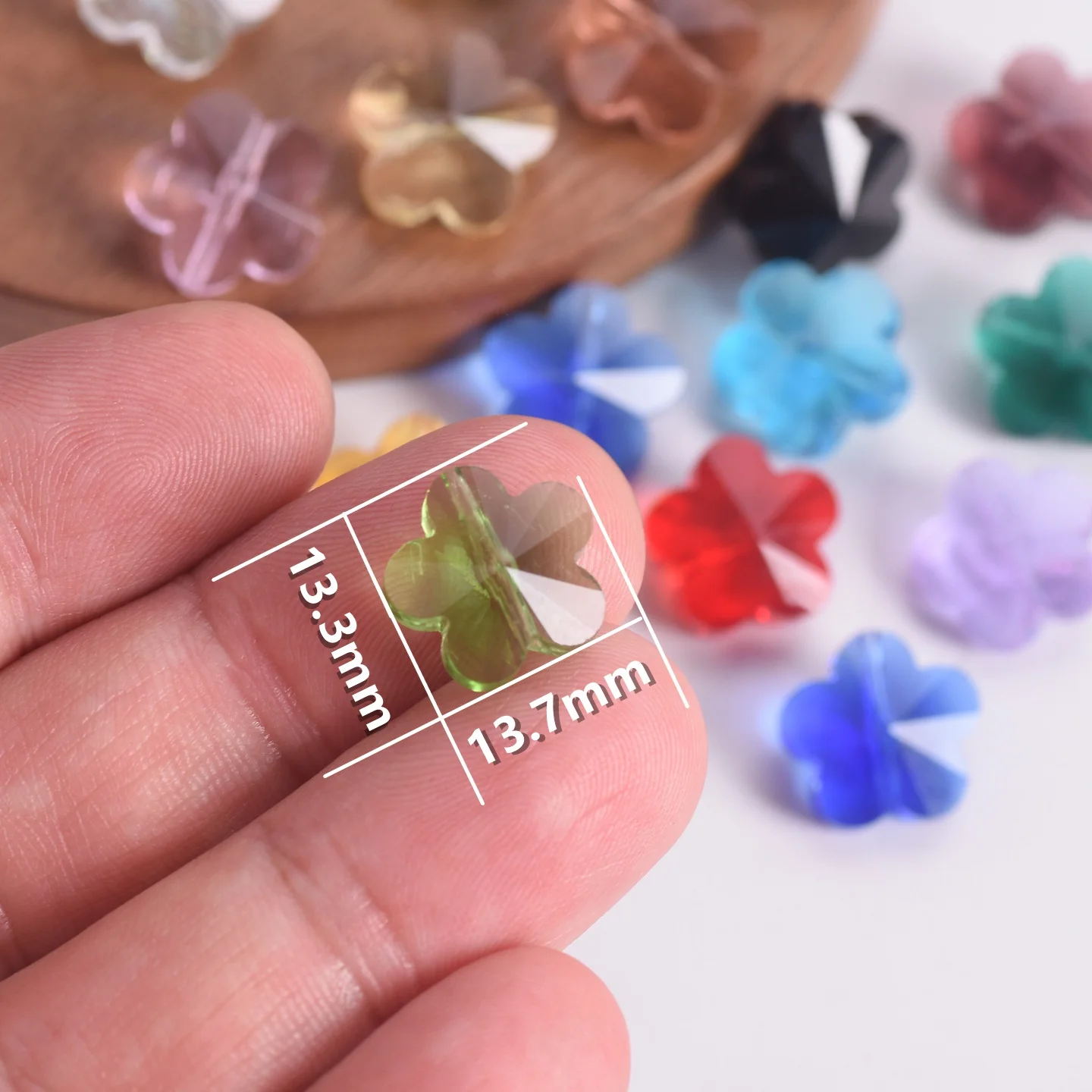 10 stücke 14mm Blume Form Facettierte Kristall Glas Lose Handwerk Perlen für Schmuck, Die DIY Handwerk