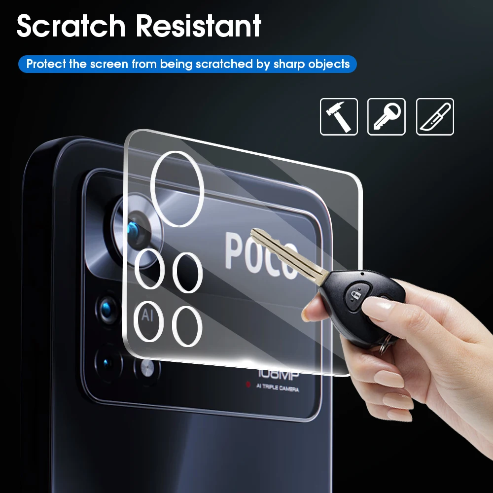 3-1Pcs For Xiaomi Poco X4 Pro 5G X3 Rear Camera Tempered Glass Screen Protector Back Lens Clear HD Protective Film Accessories