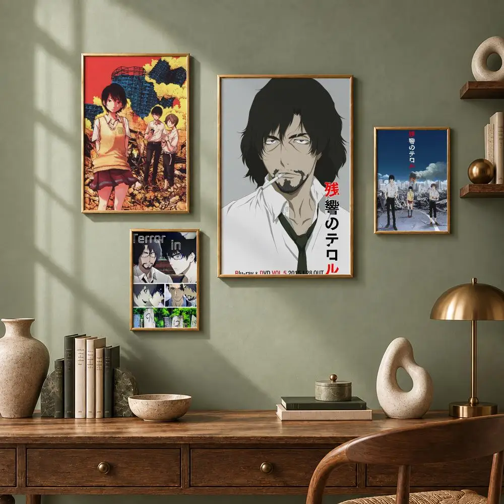 Aesthetic Anime Z-Zankyou no TerrorS Poster HD Self-Adhesive No Residue After Removal Ideal for All Kinds of Wall Decor