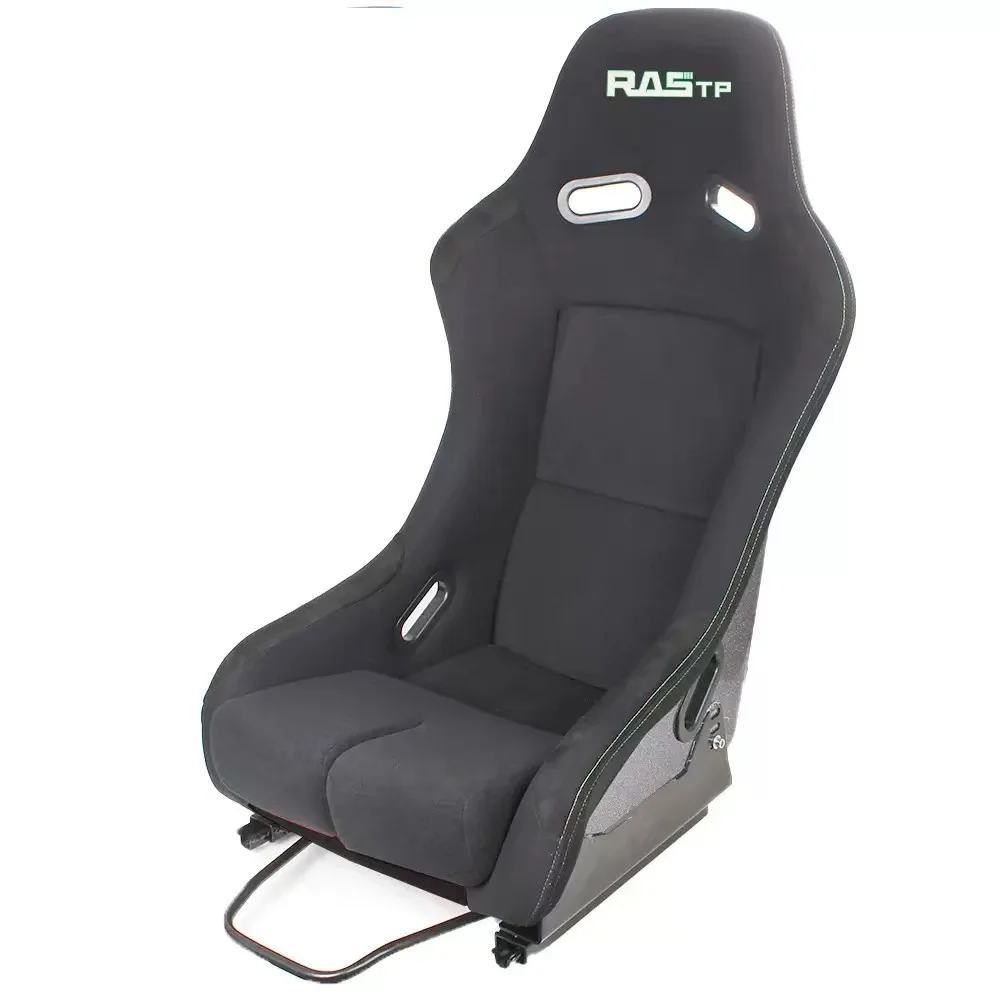 Universal Sports Car Racing Bucket Seats Fiberglass Shell Suede With Dual Sliders Custom Logo Color