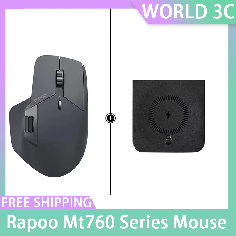 Rapoo Mt760 Series Mouse Mute Wireless 2.4g Three-Mode Mouse Macro Customize Long Endurance Mouse For Desktop Computer Gifts