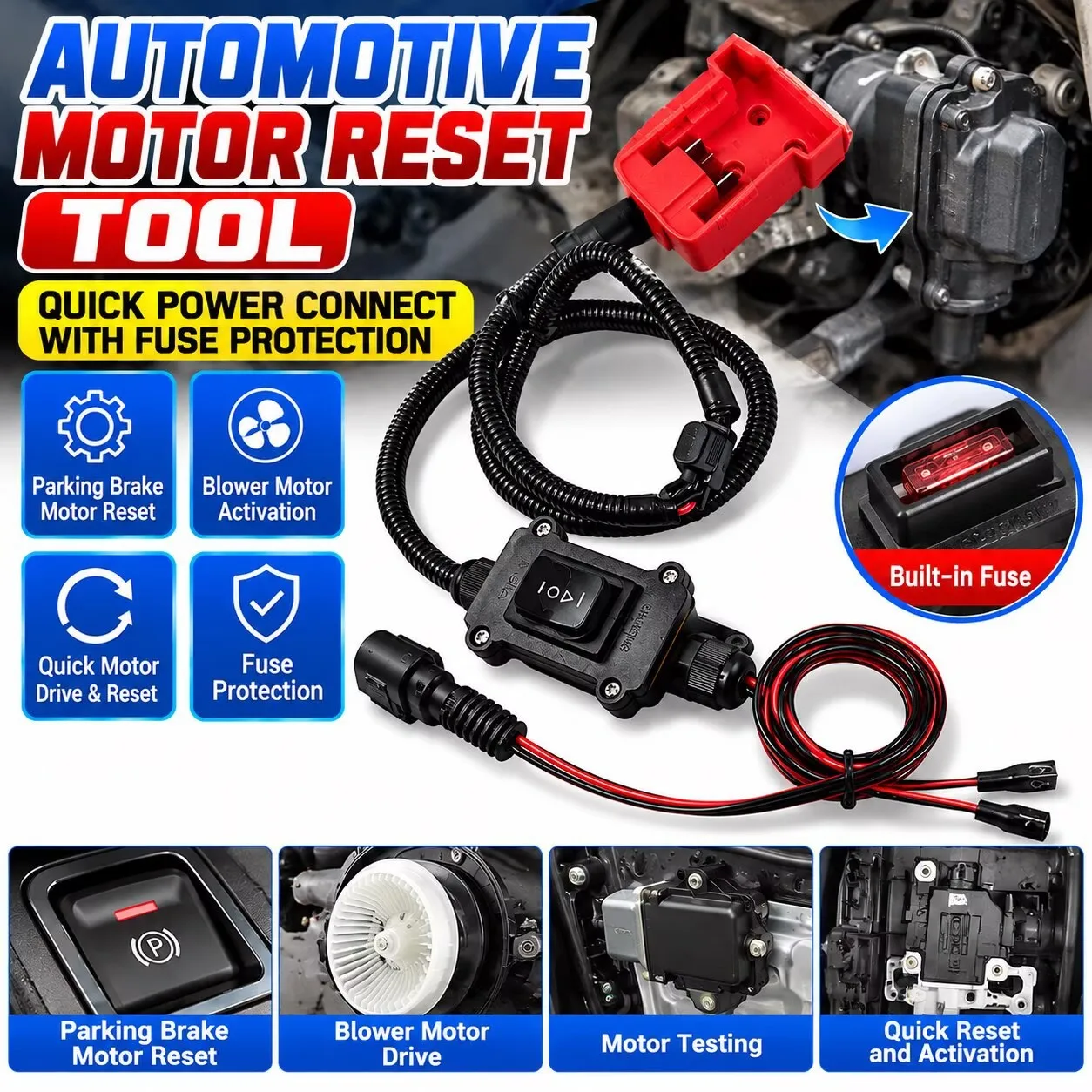 12V-24V Car EPB Emergency Release Tool Electronic Parking Brake Motor Tester For Milwaukee Makita Battery Auto Road Rescue ﻿