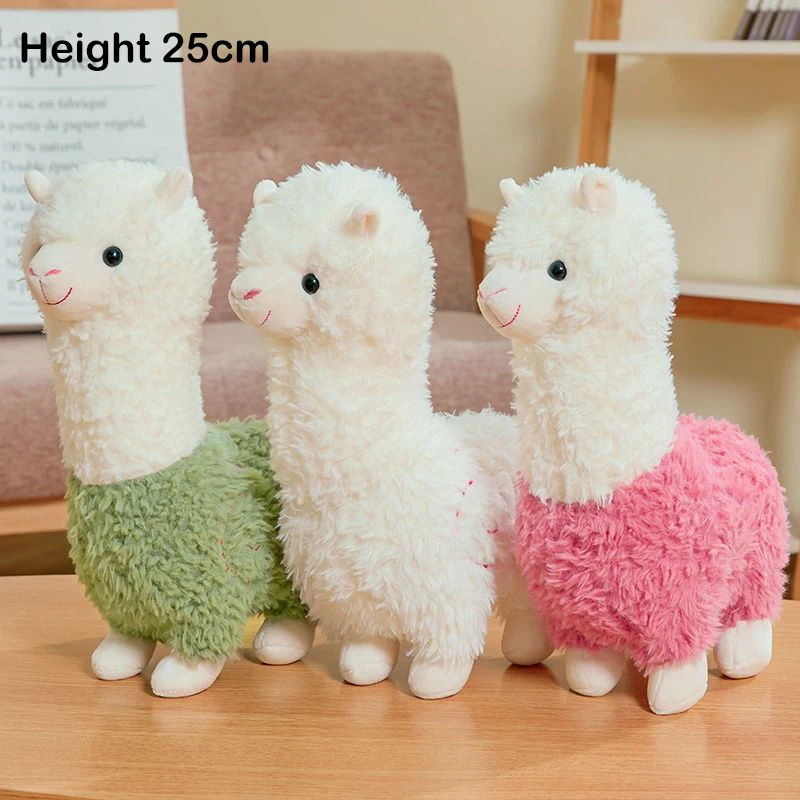 25cm nuevo juguete de peluche de Alpaca 3 colores lindo Animal muñeca de peluche de algodón suave decoración de oficina en casa niños niña regalo de cumpleaños