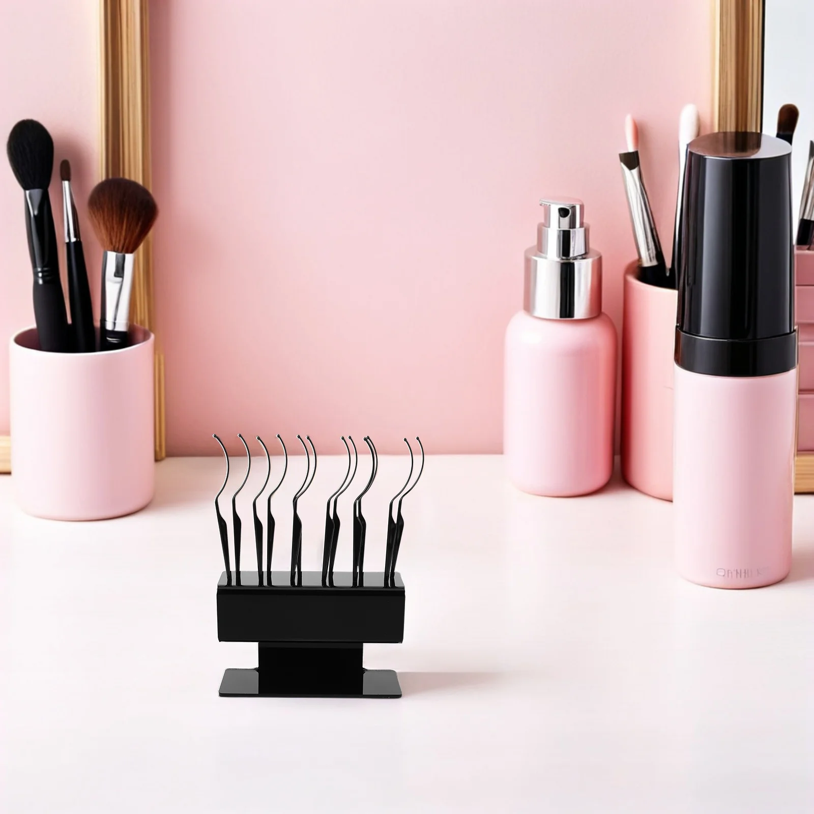 Présentoir d'extension noir, 1 ensemble, support de faux cils, outil de greffage de cils, organisateur de rangement pour Salon de maquillage, Station de cils