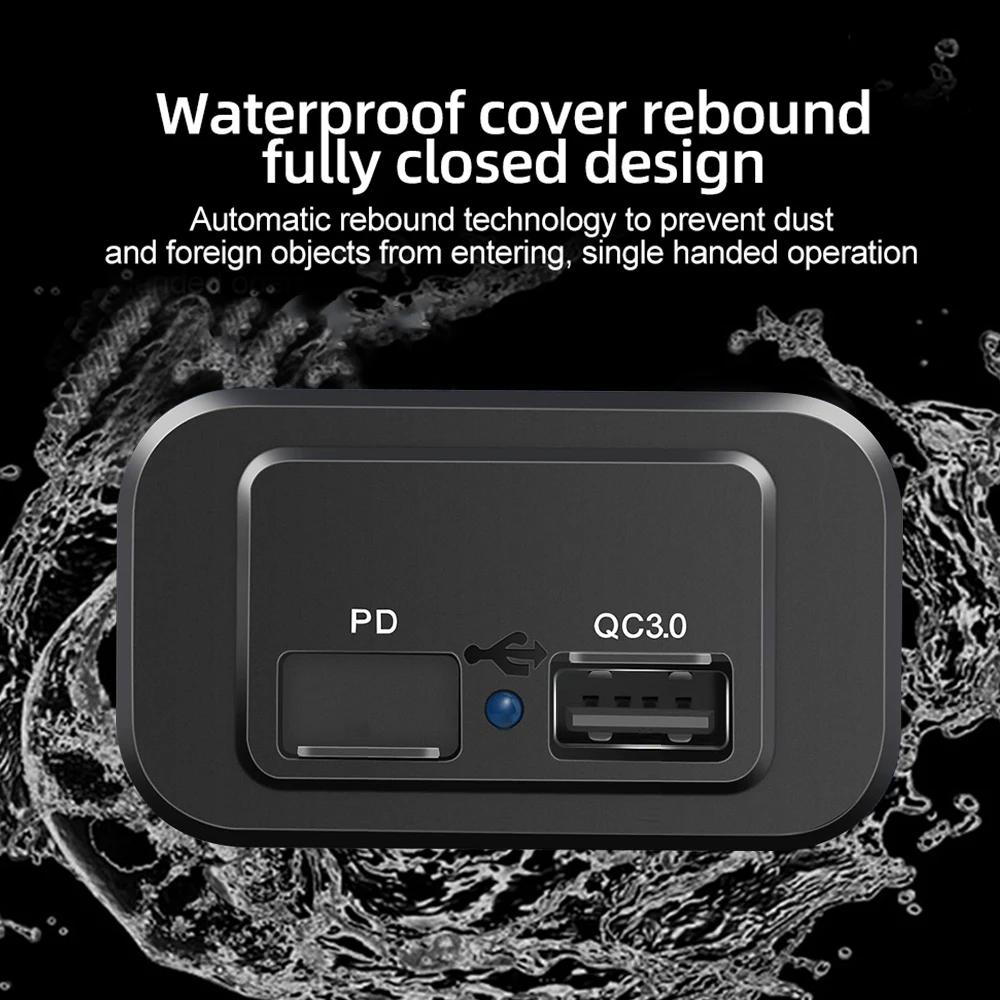 المزدوج USB مقبس شاحن السيارة PD QC 3.0 شحن سريع منفذ لوحة محول الطاقة 12 فولت/24 فولت للدراجات النارية ATV شاحنة قارب