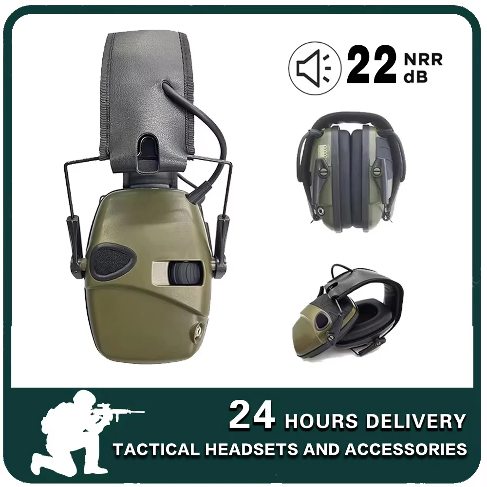 Outdoor impact sports electronic noise reduction headphones tactical hunting shooting hearing protection earmuffs NRR22dB