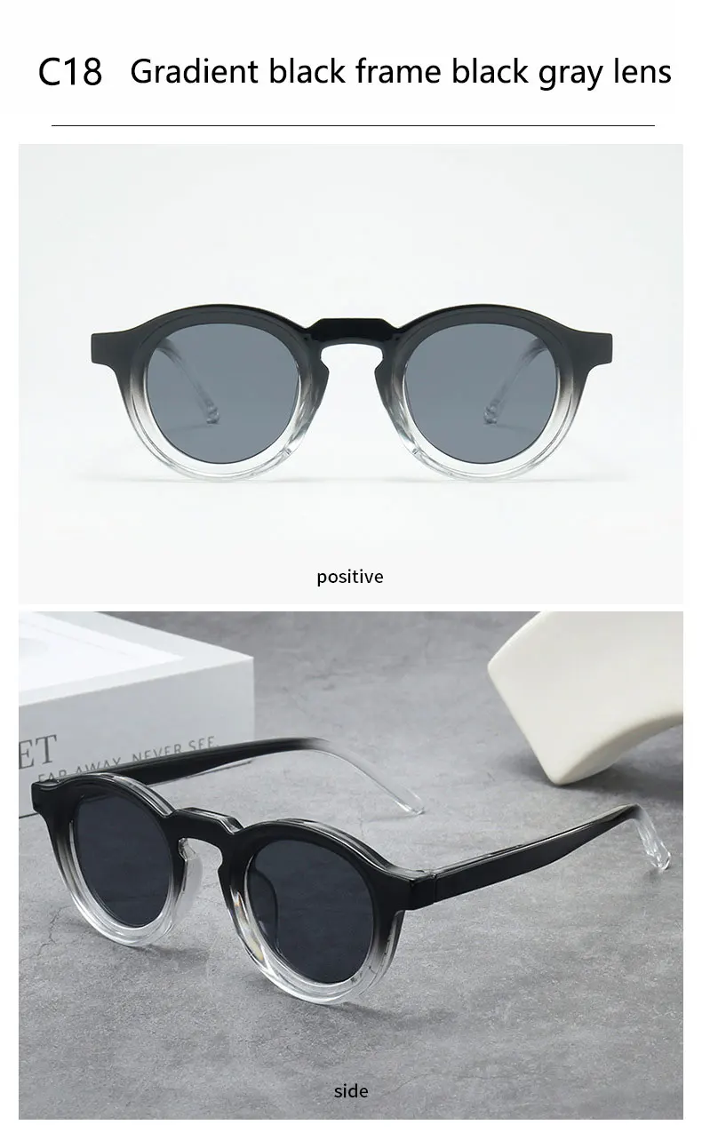 2025 Retro-Sonnenbrille mit dickem Rahmen, ovale Sonnenbrille für Herren, amerikanischer Stil, graue Brillen, Retro-Leopardenmuster-Brille, UV400-Rezept – Detail 29