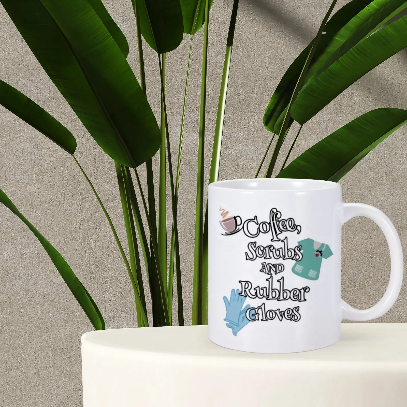 1pc 11oz Nurse Coffee Mug Coffee Sorubs and Rubber Gloves Tea Milk Cup for Nurse Doctor Medical Students Pharmacist Unique Gifts