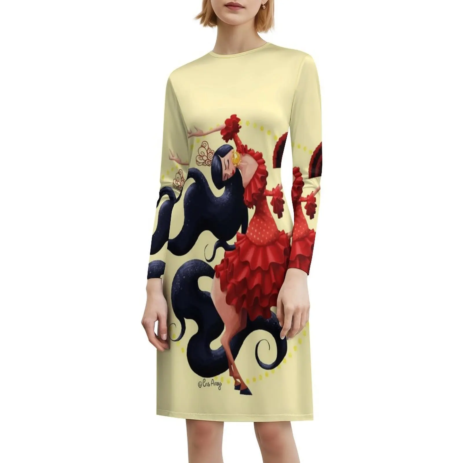 فستان قصير على طراز Preppy للراقصة الإسبانية للنساء على شكل حرف a فضفاض مناسب فستان يوم غير رسمي Centaur Centaurette Fantasy Mythology #6