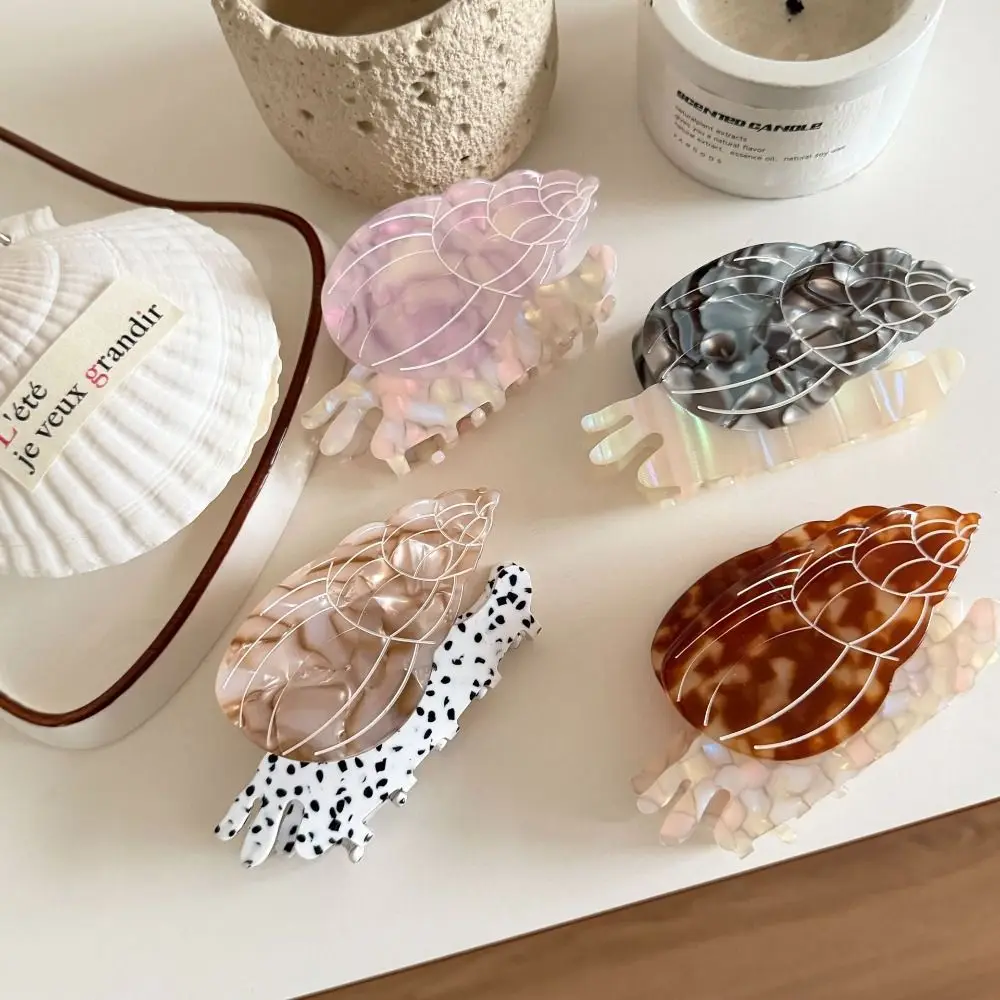 

Заколка для волос в корейском стиле, серия Ocean, для пляжа, для высокого хвоста, в форме ракушки, аксессуар для волос, из ацетатного волокна