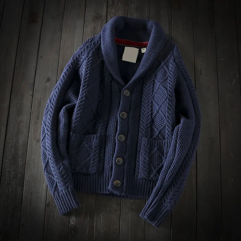 

Autumn and winter men's wool sweater cardigan knitted sweater jacket