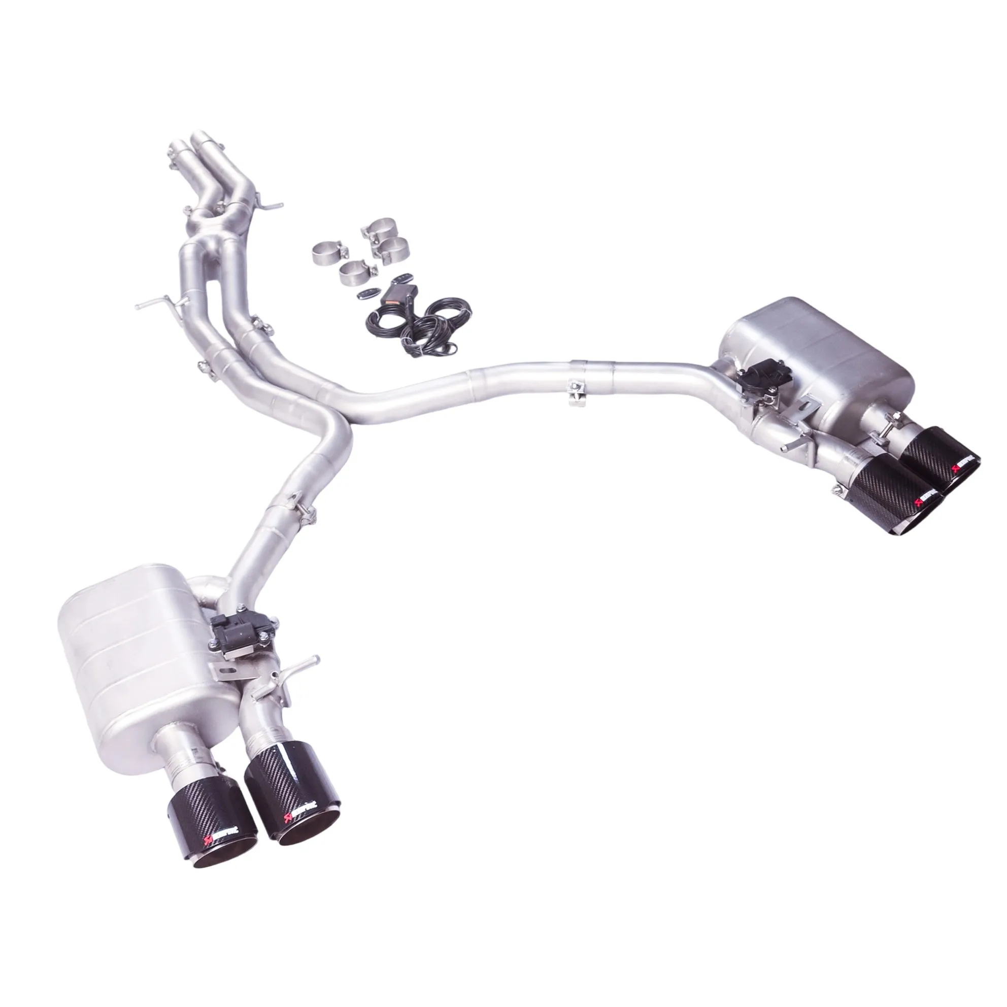 [Custom product] Suitable for 22 Audi S4 S5 3.0T B9 Catback stainless steel valve performance four outlet exhaust pipe