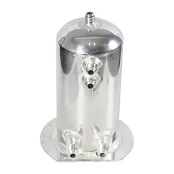 2.5 Liter Polished Aluminium Fuel Surge Tank Swirl Pot AN8 -8 Out AN10 Dome Oil Catch Can Universal