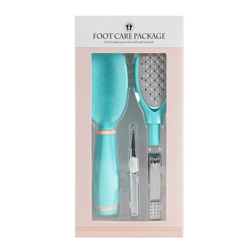 4pc/Set Stainless Steel Foot Plate File Golden Steel Sand Foot Board Set Household Foot Grinder Dead Skin Removal Tools