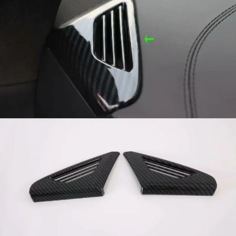 

For Tesla Model X 2016 -2022 Carbon Fiber Front Upper Air Condition Vent Outlet Cover Trim Decoration Inner Car Accessories