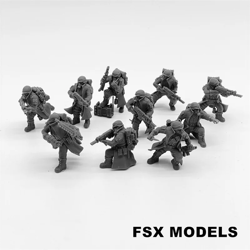 Steel Guard Mechanized Infantry of Imperial Force Resin Model Kit Miniature 28mm Scale War Gaming Unpainted Soldier Figures