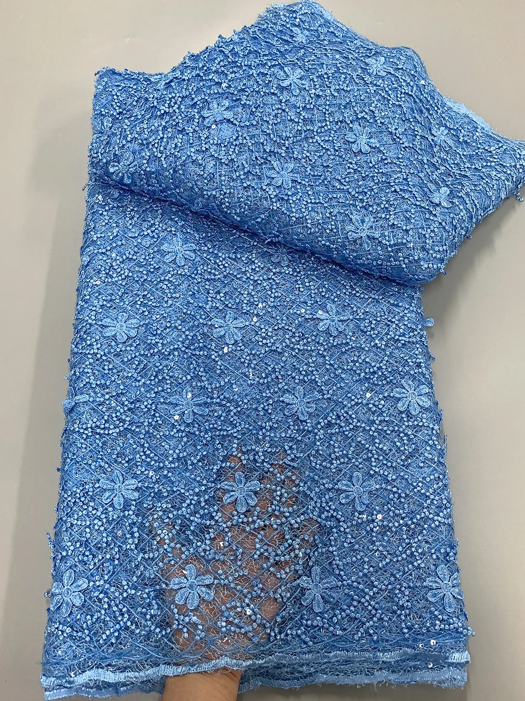 Unique African Guipure Cord Lace Fabric 2023 Nigerian High Quality Water Souble Sequins Lace Fabric For Bridal Party Dresses Sew