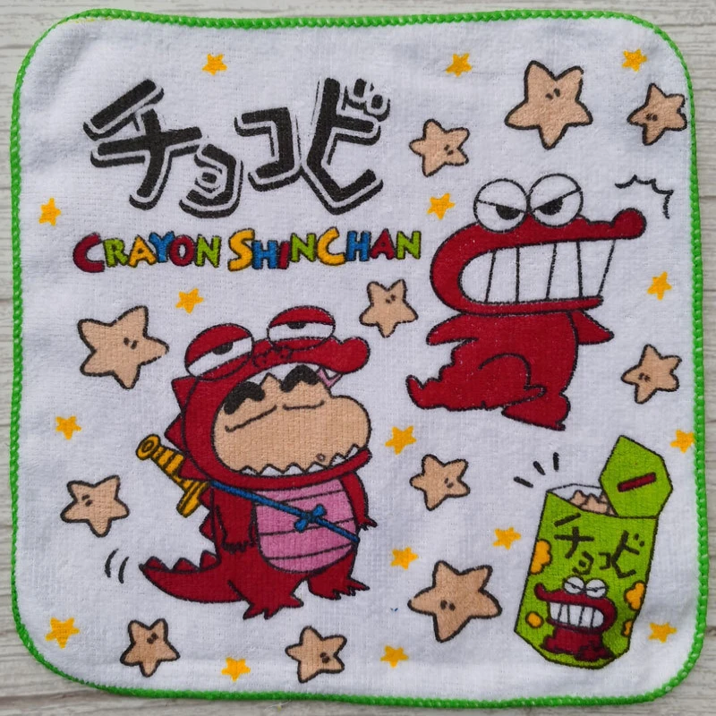 20x20cm kredka Shin-chan Cartoon dziecięcy ręcznik do twarzy Anime bawełniany domowy pochłaniający wodę szybkoschnący ręcznik kwadratowy dziecięcy