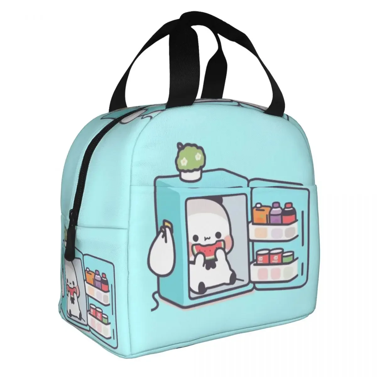 Panda Brownie Bear Couple Insulated Lunch Bag Thermal Bag Lunch Container Mochi Cat Portable Tote Lunch Box Men College Picnic