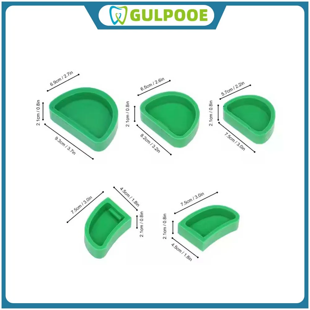 GULPOOE 1Pcs/bag Dental Lab Silicone Rubber Base Moulds Silicone Plaster Model White Green Rubber Base Mould Former Base Tongue