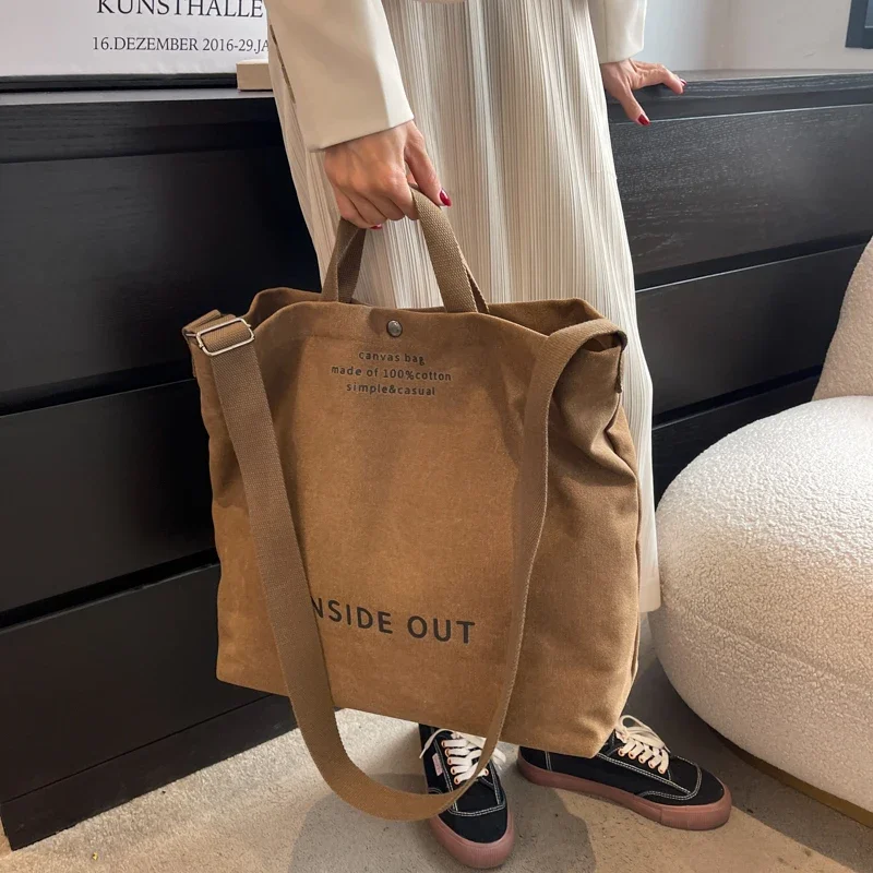 

Женская парусиновая сумка-тоут, повседневная рабочая сумка через плечо, большая вместительная сумка через плечо с верхней ручкой, многофункциональная большая сумка через плечо для покупок