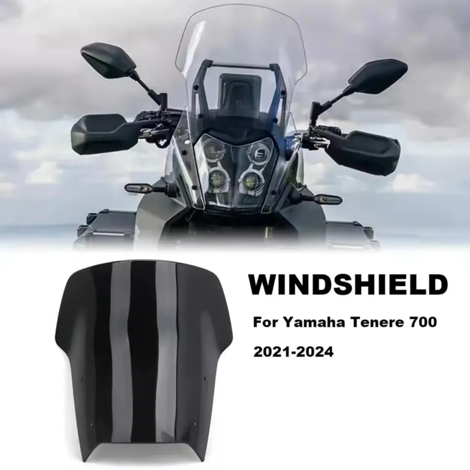 

For Yamaha Tenere700 TENERE tenere 700 2021 2022 2023 2024 Motorcycle Deflector Black/Smoky/Transparent Lens Windshield Windscr