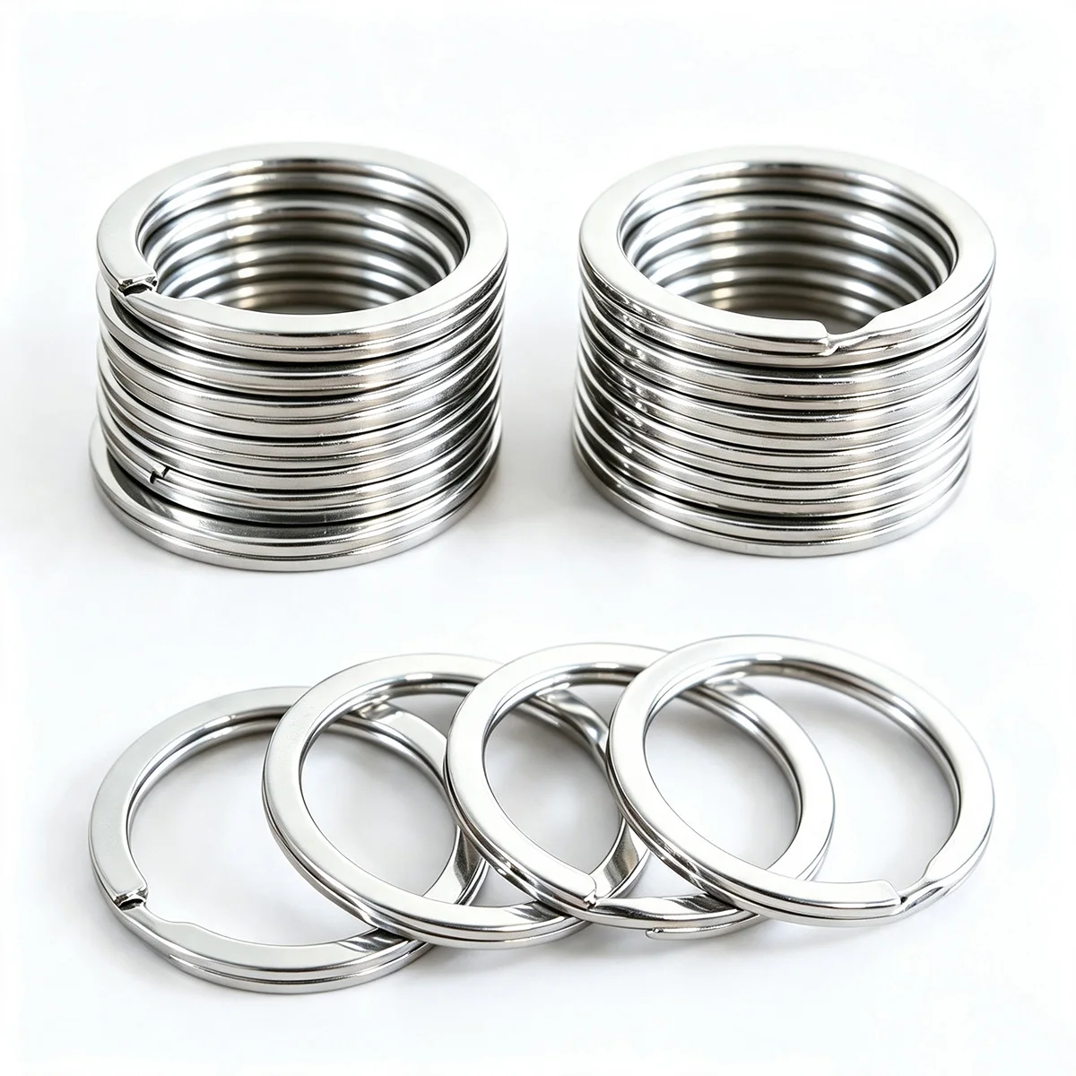  30mm Flat Alloy Split Key Rings 20/40Pcs Bulk Metal Keyrings For Car Key Bag DIY Handmade Hardware Accessories