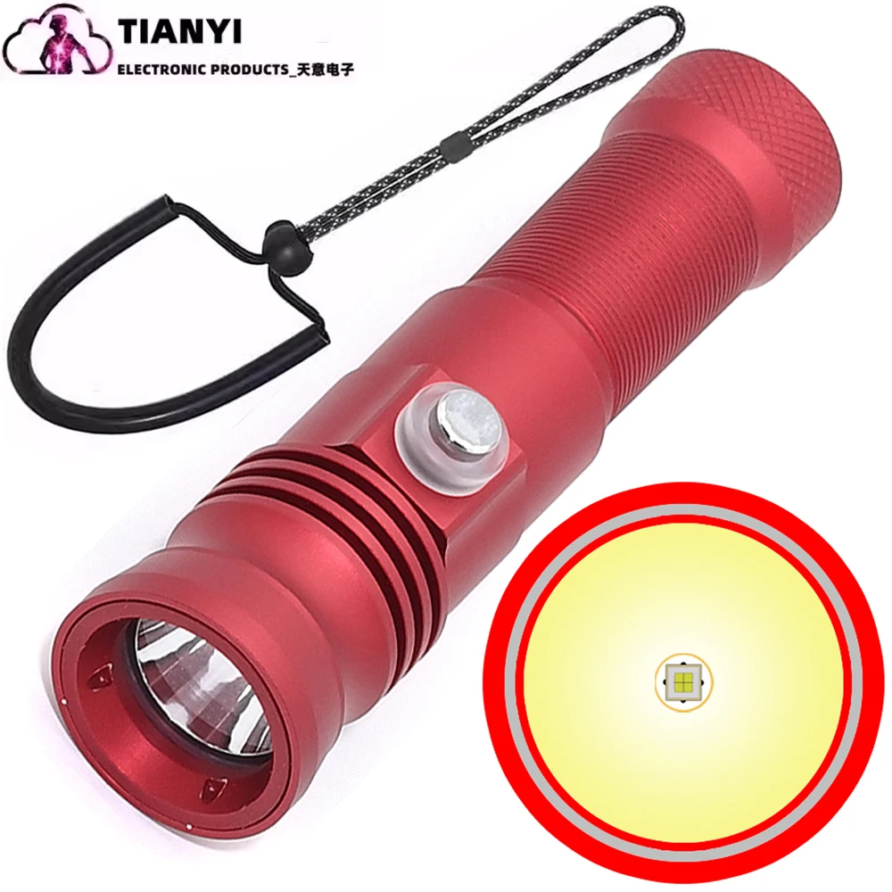 

21700 Diving flashlight SST70 strong light 3000 lumens night diving hole fishing 200 meters waterproof condenser flashlight