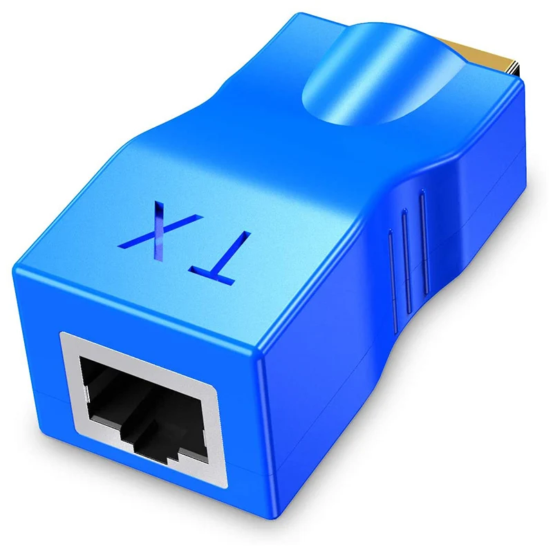 Упаковка из 2 удлинителей HDMI, повторитель преобразователя HDMI в RJ45 через удлинитель Cat 5E/6 1080P до 30 м для HDTV PS4 STB 4K 2K