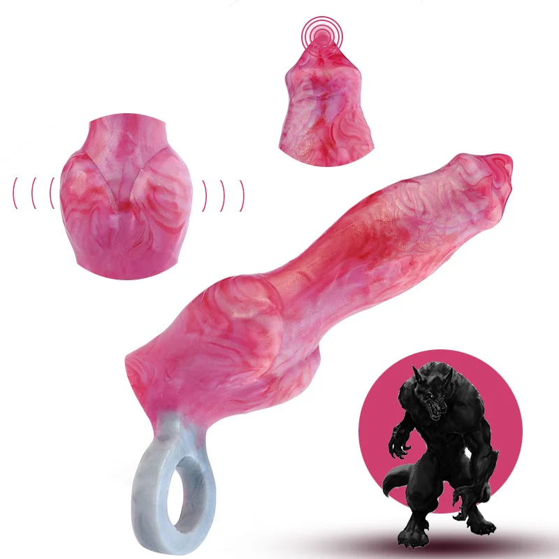 YOCY Penis Enlargerment Realistic Dog Knot Dildo Cover Adult Toys For Men Silicone Condoms Penis Sleeve Increase Size 7cm Thick