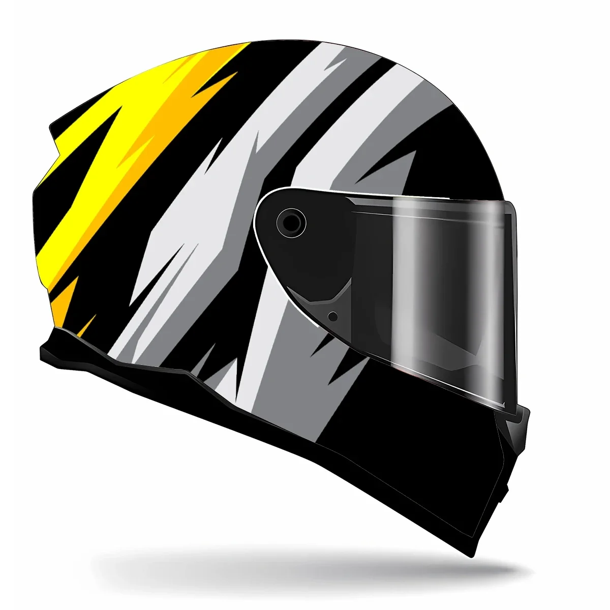 Abstract Yellow and White Full Helmet Wrap Sticker Motorcycle Helmet Racing Graphic Decal Vinyl Wrap Helmet Decor Sticker