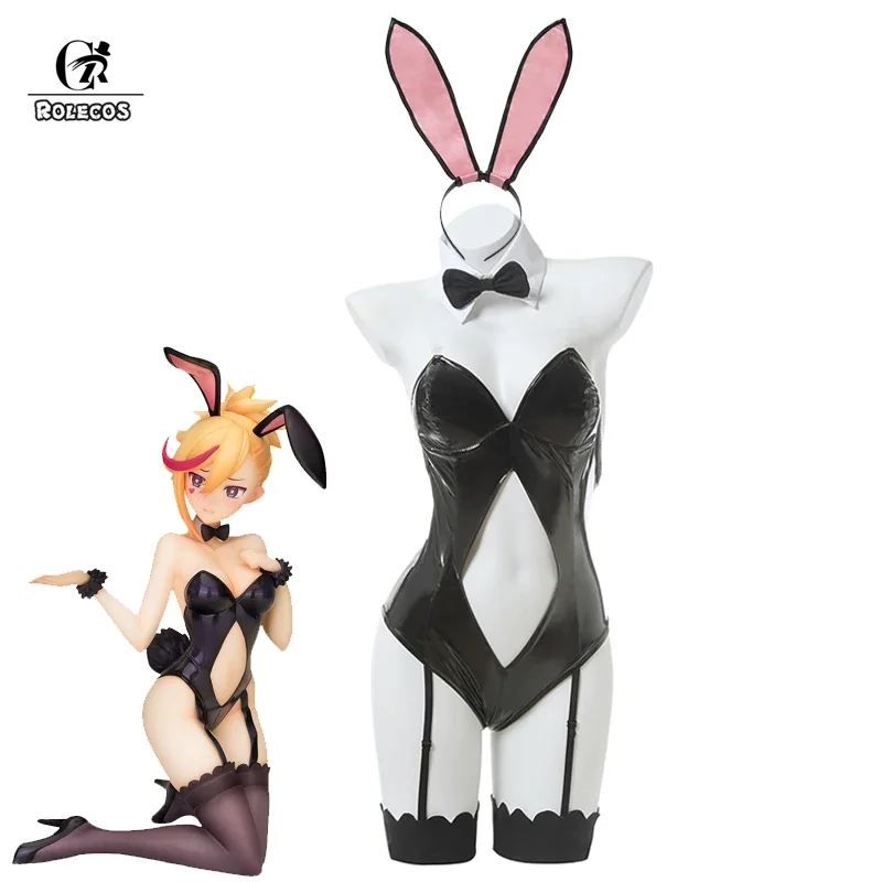 Rolecos Lin cosplay costume sexy bunny jumpsuit cosplay game Muse dash Deo costume black bunny bodysuit women outfit Halloween