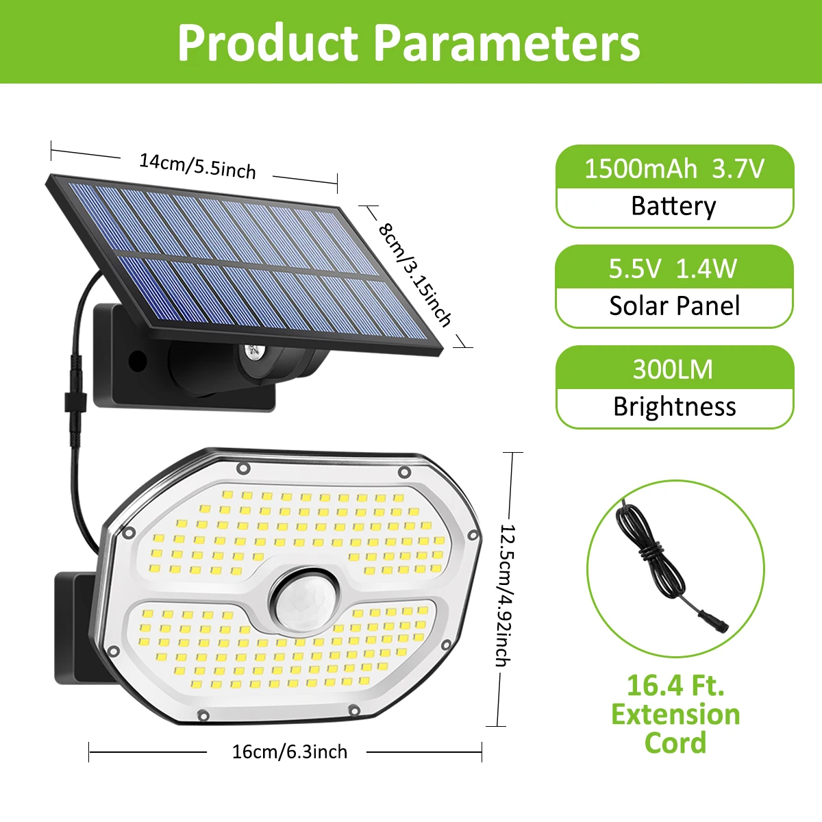 Solar Wall Lamp Garden Solar Flood Light 148 LEDs Auto Daylight Off Night On 3 Working Mode IP65 Waterproof Adjustable Spotlight