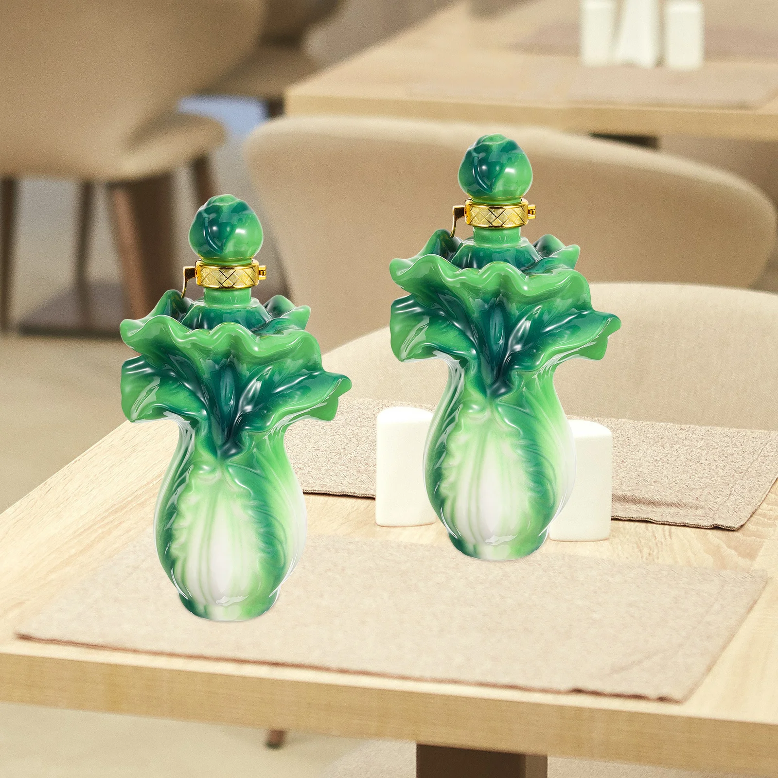 

Creative Chinese Cabbage Ceramic Wine Bottle Sealed Empty Liquor Jar for Alcohol Storage Home Decor Functional Gift for Men Cool