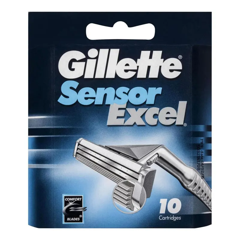 

Gillette Sensor Excel Razor Blades 10 Pcs for Men,Dual Layers Men's Face Beard Shaving Hair Removal Repalcement Razor Heads