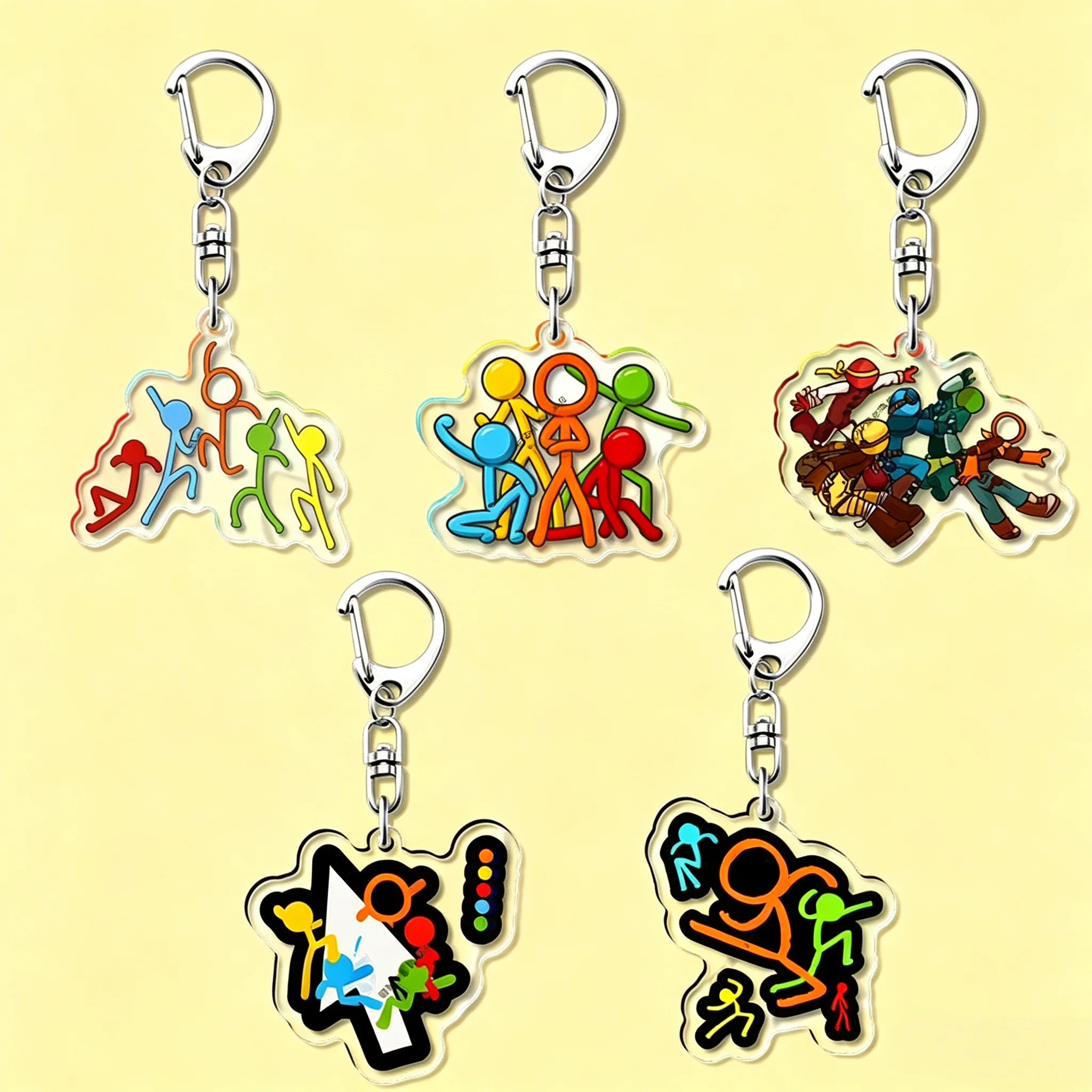 Alan Becker Anime KeyChain Women Key Chain for Men Key Ring Acrylic Car Keyring Party Pendant Japan Cos Girls Gift Pendant