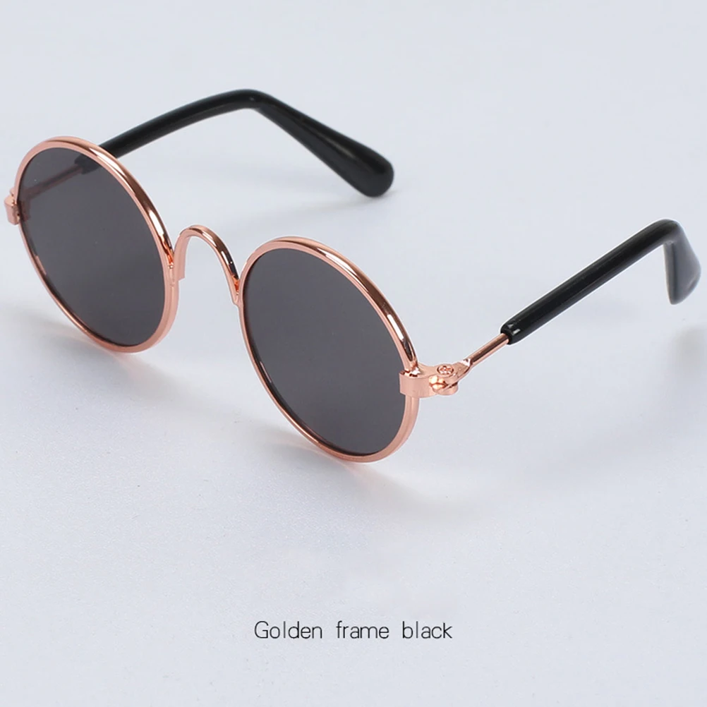 

6pcs Adorable Eyewear Glasses Practical Sunglasses Durable Glasses Funny Party Eyeglasses for Pet Cat Dog Puppy (Gold Frame