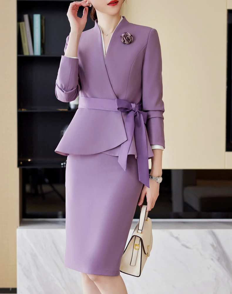 Quality Autumn Formal Blazer Skirt Sets Korean Female Womens Office Ladies Work Jacket Suit Skirt 2-piece Set 2023 Winter New