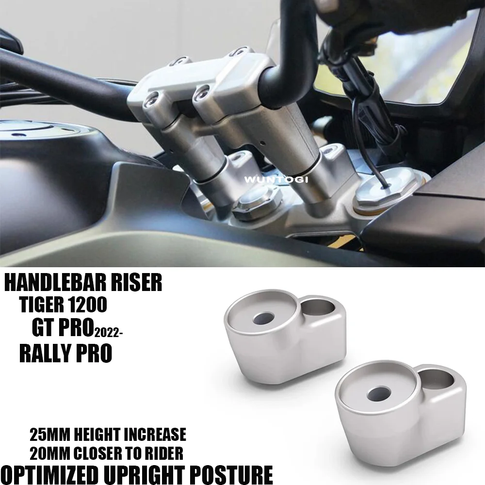 

2022 Tiger 1200 Accessories Handlebar Riser Motorcycle Handlebar Riser With Offset for Tiger 1200 RALLY PRO