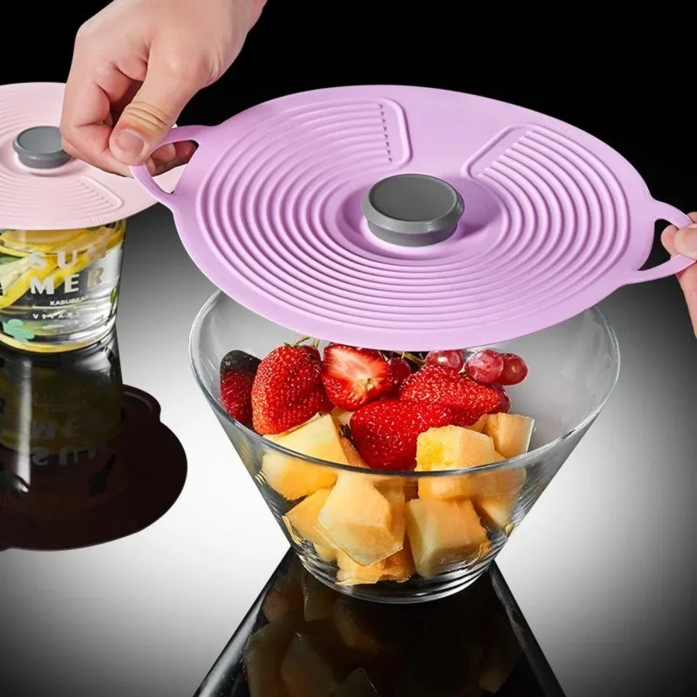 Silicone Freshness Lid Reusable Spill-proof Self Sealing Pot Lid Sealer Bowl Can Cover Food Fresh Covers Kitchen Tableware Tools