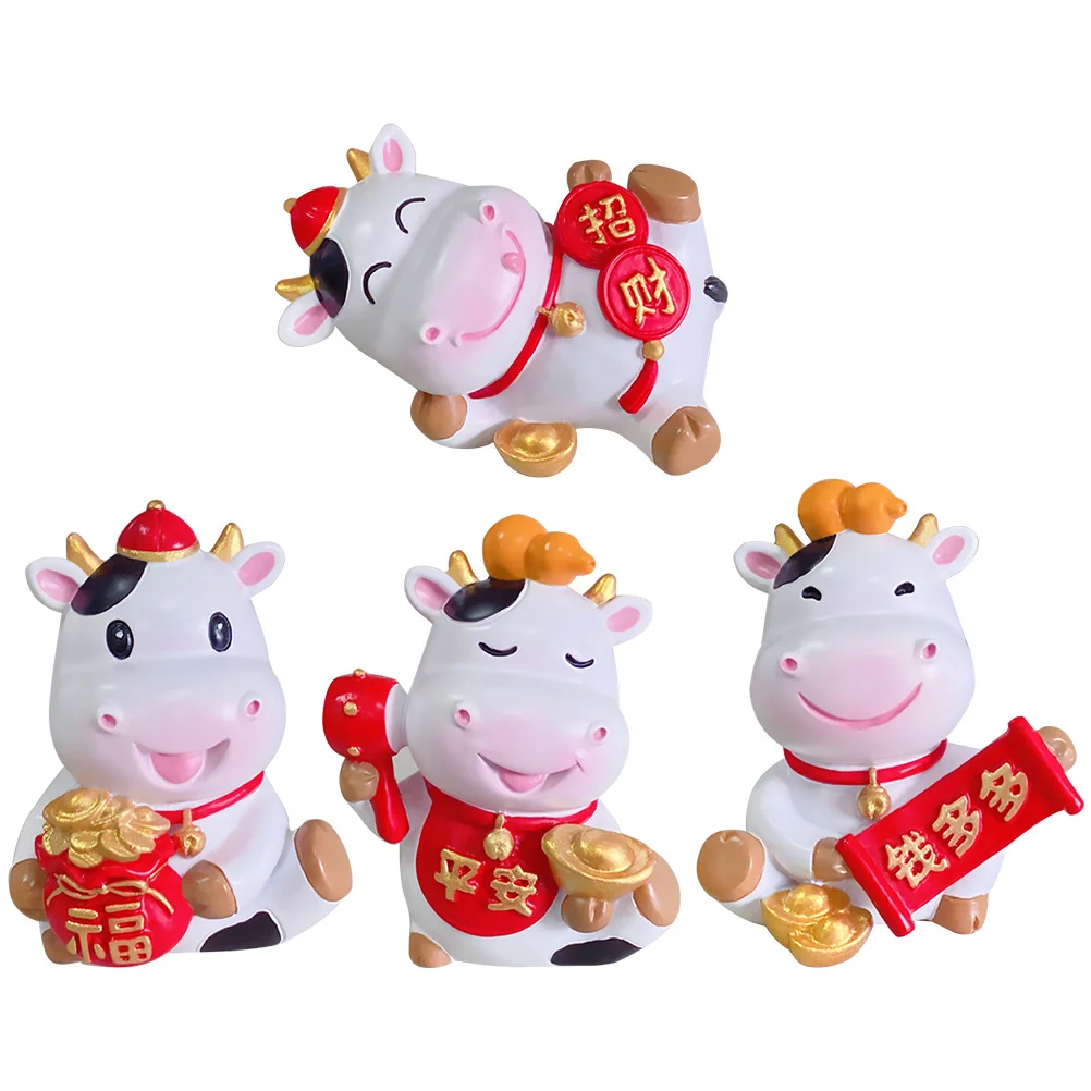 

4Pcs Lucky Cattle Automobile Cake Ornaments Party Supplies Home Decorations Decor Home Ornaments Cake Decorations