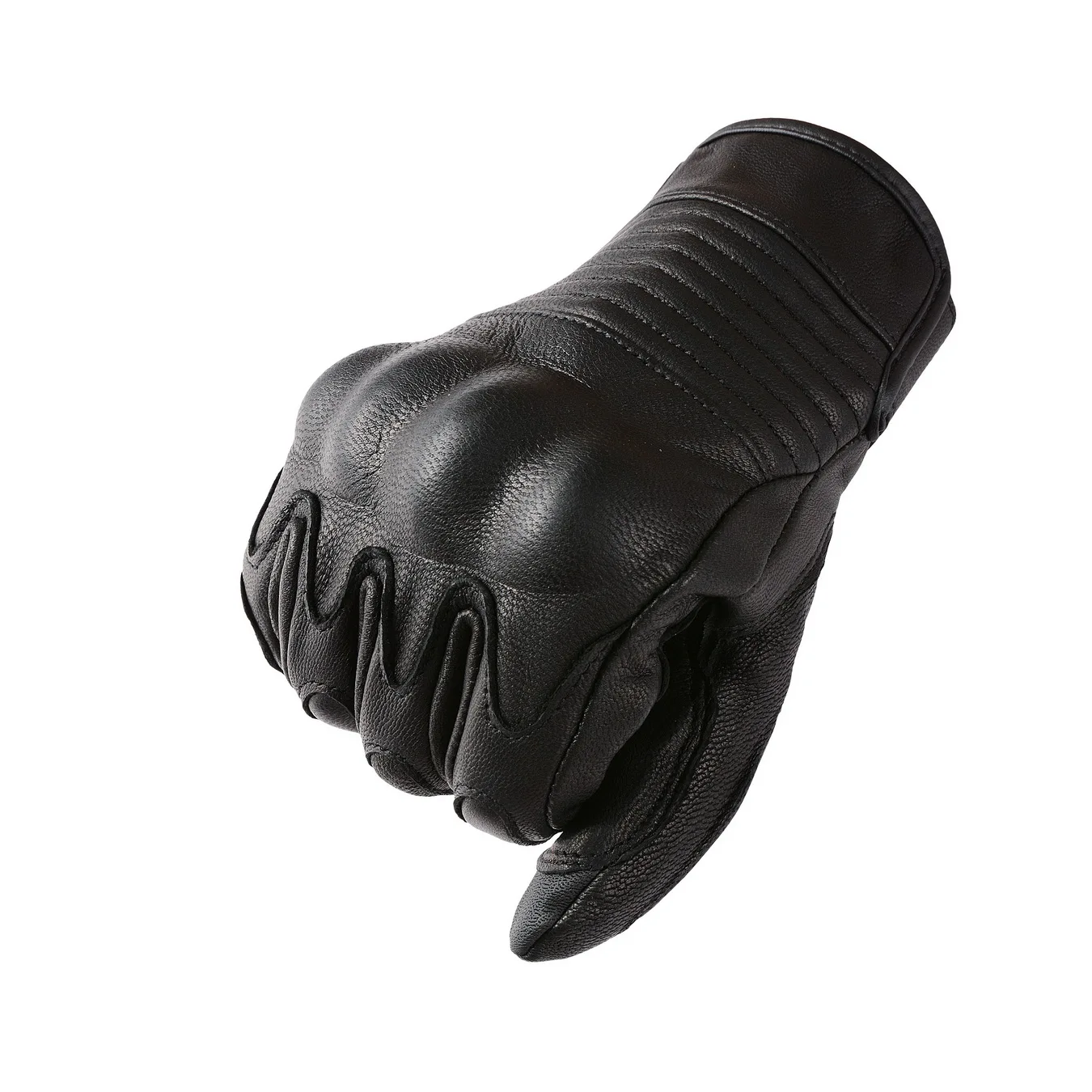 Motorhandschoenen voor heren - Echt lederen rijhandschoenen voor motorrijders Duurzame motorracehandschoenen - Zwart
