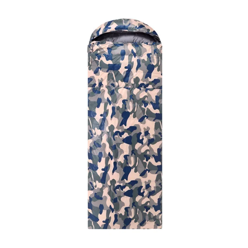 Camouflage Down Sleeping Bag Envelope Stitching Travel Camping Adult Winter Camping White Duck Down Army Green Outdoor Warm