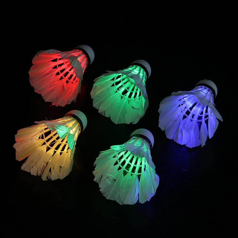 2024 1PC Lighting Badminton Dark Night Colorful LED Lighting Sport Badminton Light Spot Shuttle Cock Accessories Shuttlecock