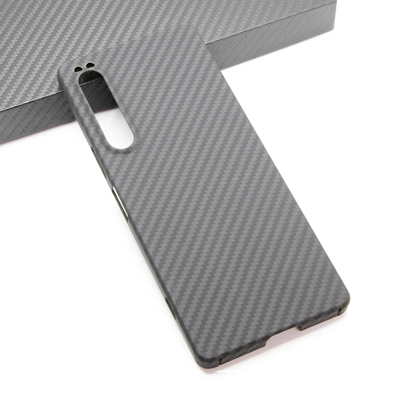 Imagem -02 - Aramid Anti-explosion Cell Phone Capa Protetora Real Carbon Fiber Shell para Sony Xperia iv Ultrafinos Shell Protetor