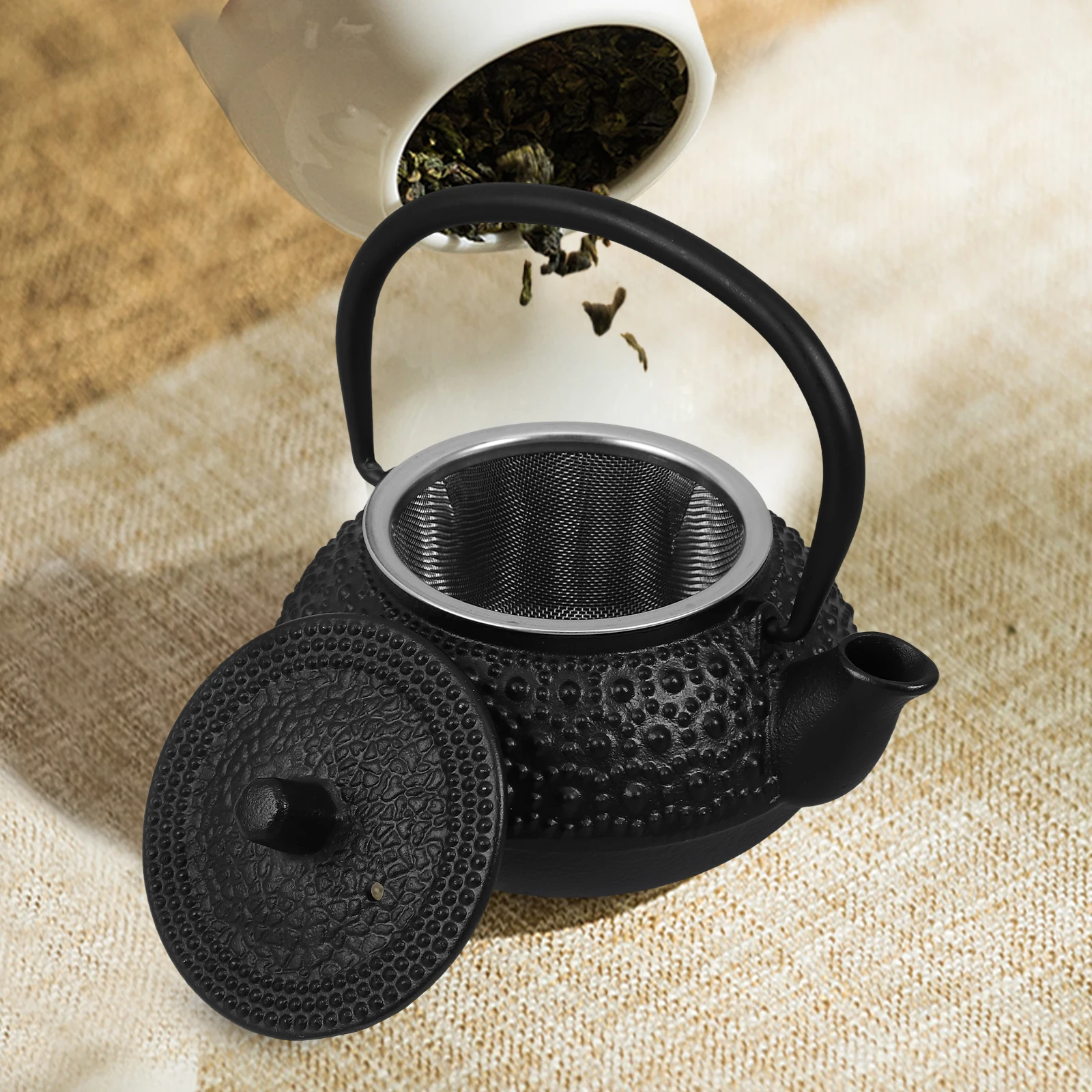 

Cast Iron Teapot Stove Top Infuser Brewer Loose Leaf Kettle Small Size Stovetop Set Tea Party Pots Chinese Japanese