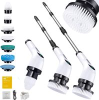 Electric Spin Scrubber for Cleaning Shower Scrubber with Long Handle and 7 Replaceable Heads - 2 Speed Cordless Shower Brush